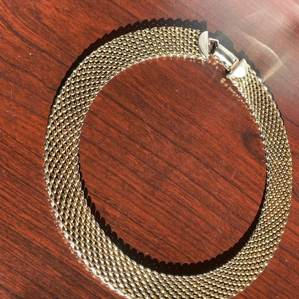 Vintage Gold Mesh Collar Necklace
